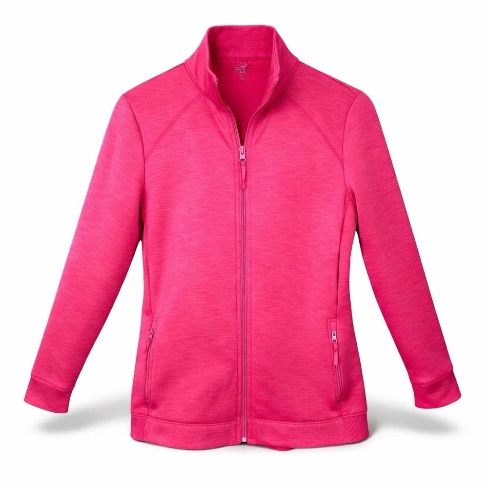 T by Talbots Pink Scuba Full Zip Jacket Mock Neck Plus Size 3X Stretch Pockets - Picture 12 of 12